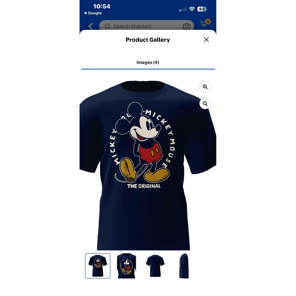 Disney Mickey Mouse The Original Navy Blue‎ Graphic T-Shirt Mens XL DB0125